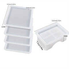 Coaster Resin Mold Set with Storage Box & 4 Silicone Molds