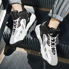 Men's Block Basketball Shoes Comfy Breathable Non Slip Shock Absorption