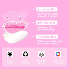 100 Pink Cartoon Vinyl Stickers for Water Bottles Laptop Luggage G