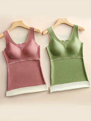 2pcs Seamless Thermal Underwear Sleeveless Top