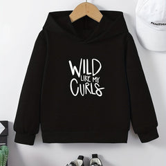 Kids Letter Print Casual Hooded Sweatshirt