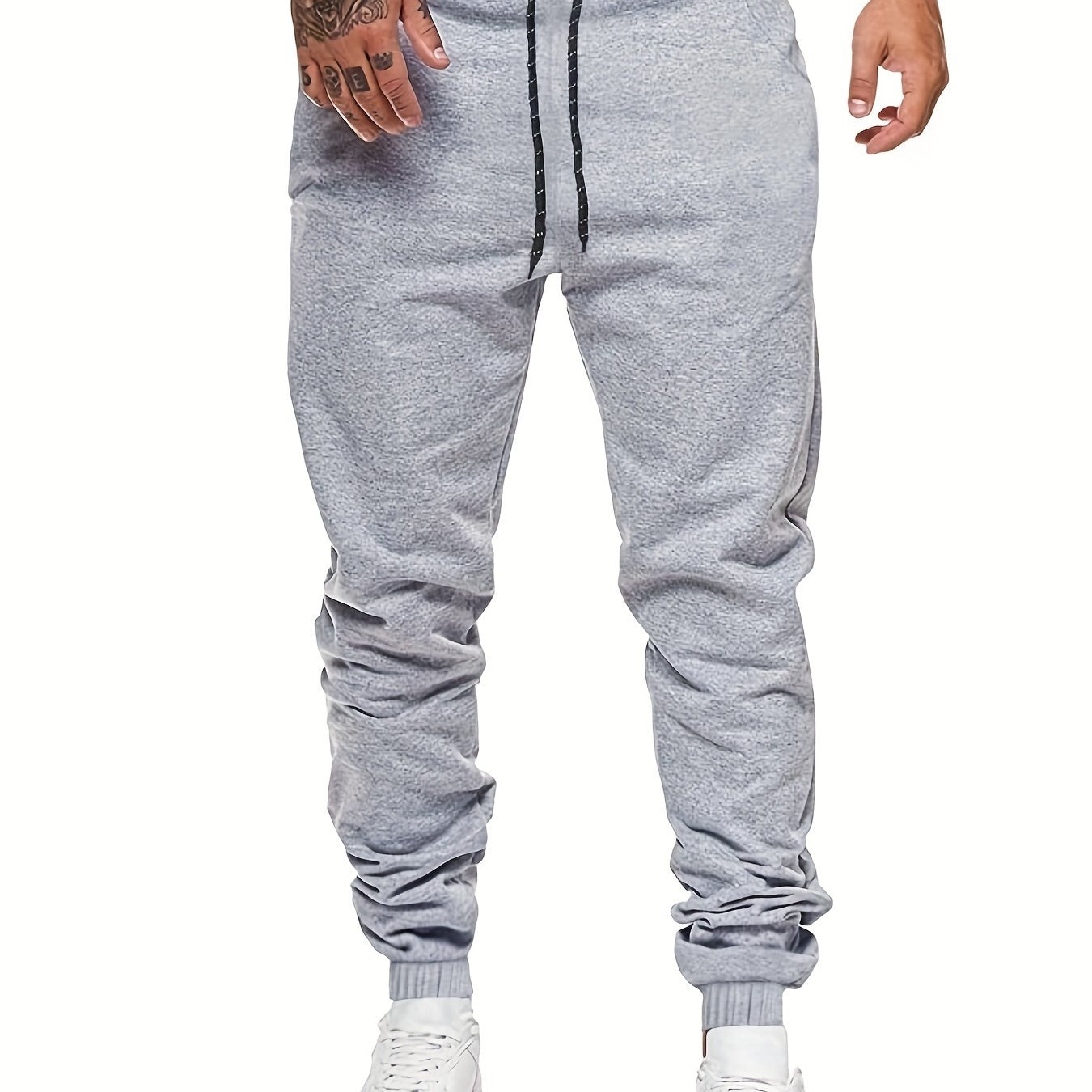 Men's Solid Drawstring Sweatpants Loose Fit Casual Joggers Spring Autumn