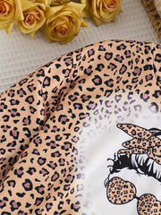Girl's Camo 2pcs Top & Pants Set Anime Print Outfit