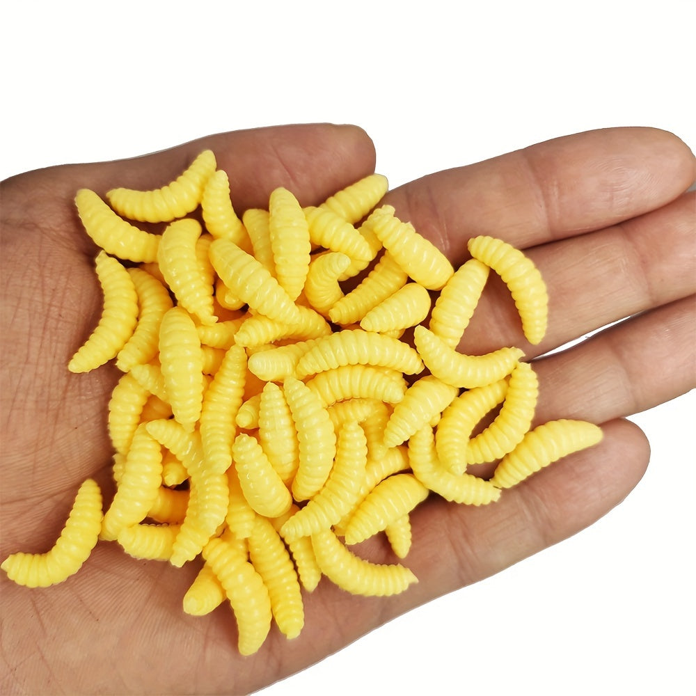 Fluorescent Maggot Soft Lure Set - Smelly Worms for Fishing Success