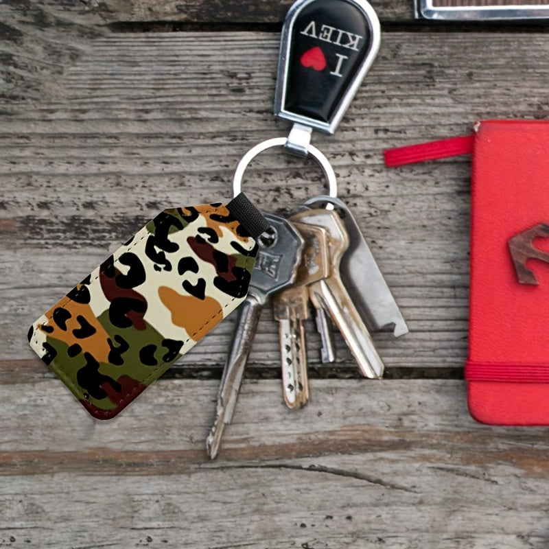 10pcs PU Leather Sublimation Keychains Heat Transfer Glitter Keyring