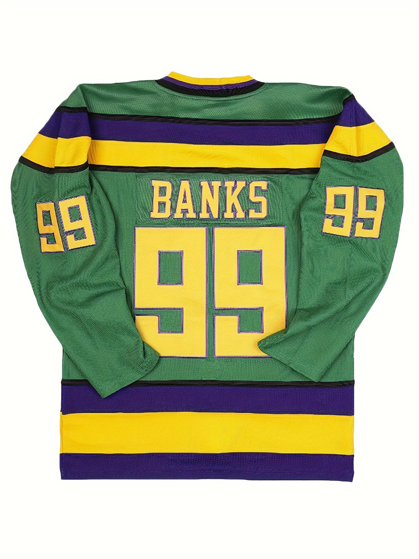 Men's 99 Ice Hockey Jersey Vintage Stripe V Neck Long Sleeve Uniform
