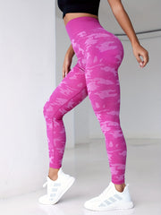 Camouflage Pattern Yoga Tight Pants High Waist Running Workout Leggings