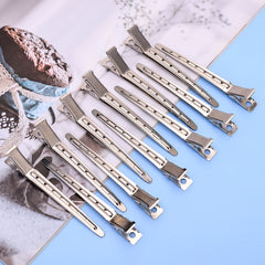 12PCS Stainless Steel Hair Clip Salon Duck Bill Clips