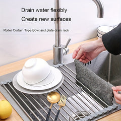 Silicone Drain Rack Above Kitchen Sink Storage Bowl Chopsticks Dish Rack