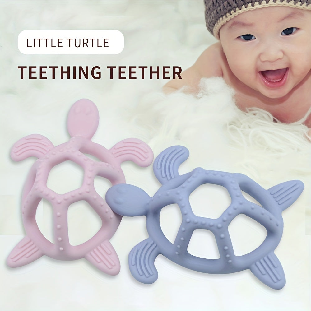 BPA-Free Turtle Teether for 3M, Soothe Teething Pain