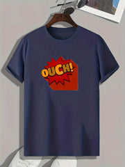 OUCH Pattern Print Men's Sports T-shirt Men's Summer Outdoor Clothing
