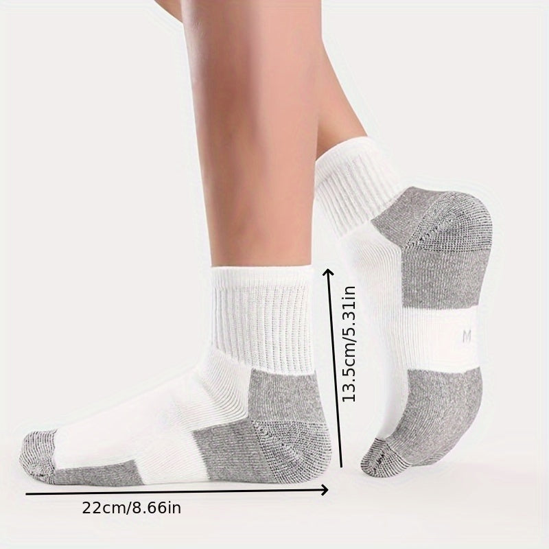 2 Pairs Men's Mid Crew Sport Socks Sweat Absorbing Cotton Blend
