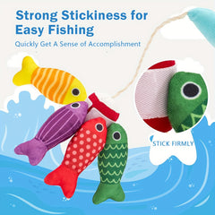 22pcs Fishing Game Set for Kids with Fishing Pole, Fish, Buckets, Mat Cloth