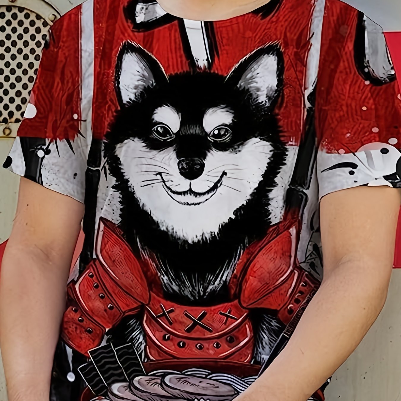 Men's Husky Graphic T-shirt: Casual, Slightly Stretch, 3D Print Tee