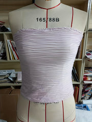 Wavy Stripe Print Tube Top Sexy Solid Slim Sleeveless Tube Top Women's Clothing
