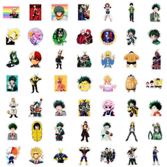 50pcs Anime Doodle Waterproof Stickers for Laptop Skateboard Water Bottles