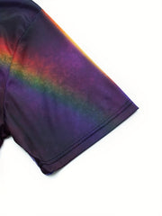 Men's Tree And Galaxy Graphic T Shirt Short Sleeve Top