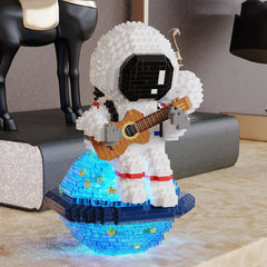 Guitar Astronaut Building Blocks Toy - Educational Desktop Ornament