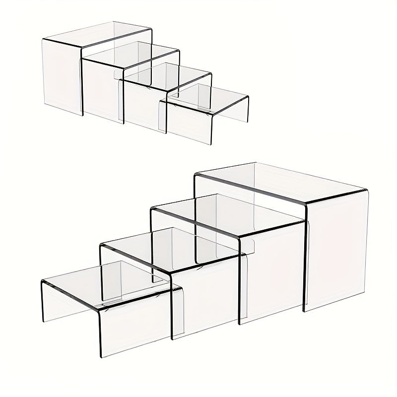 Clear Acrylic Risers for Display - Table Decor Stand for Desserts, Collectibles