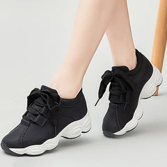 Women's Faux Leather Sneakers Thick Bottom Casual Shoes