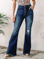 Solid Ripped High Rise Skinny Jeans