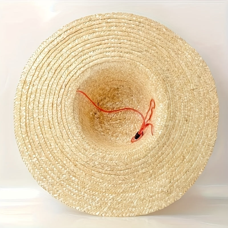 Straw Fedora Hat Wide Brim Breathable Hat Farmer Straw Sun Hat