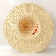 Straw Fedora Hat Wide Brim Breathable Hat Farmer Straw Sun Hat