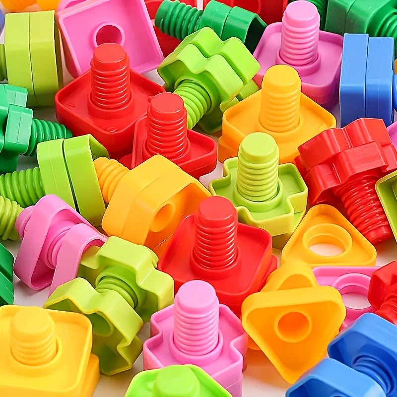 20pcs Nut-Shaped Screw Building Blocks Educational Toy