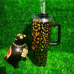 40oz Leopard Pattern Insulated Cup Stainless Steel Water Bottle