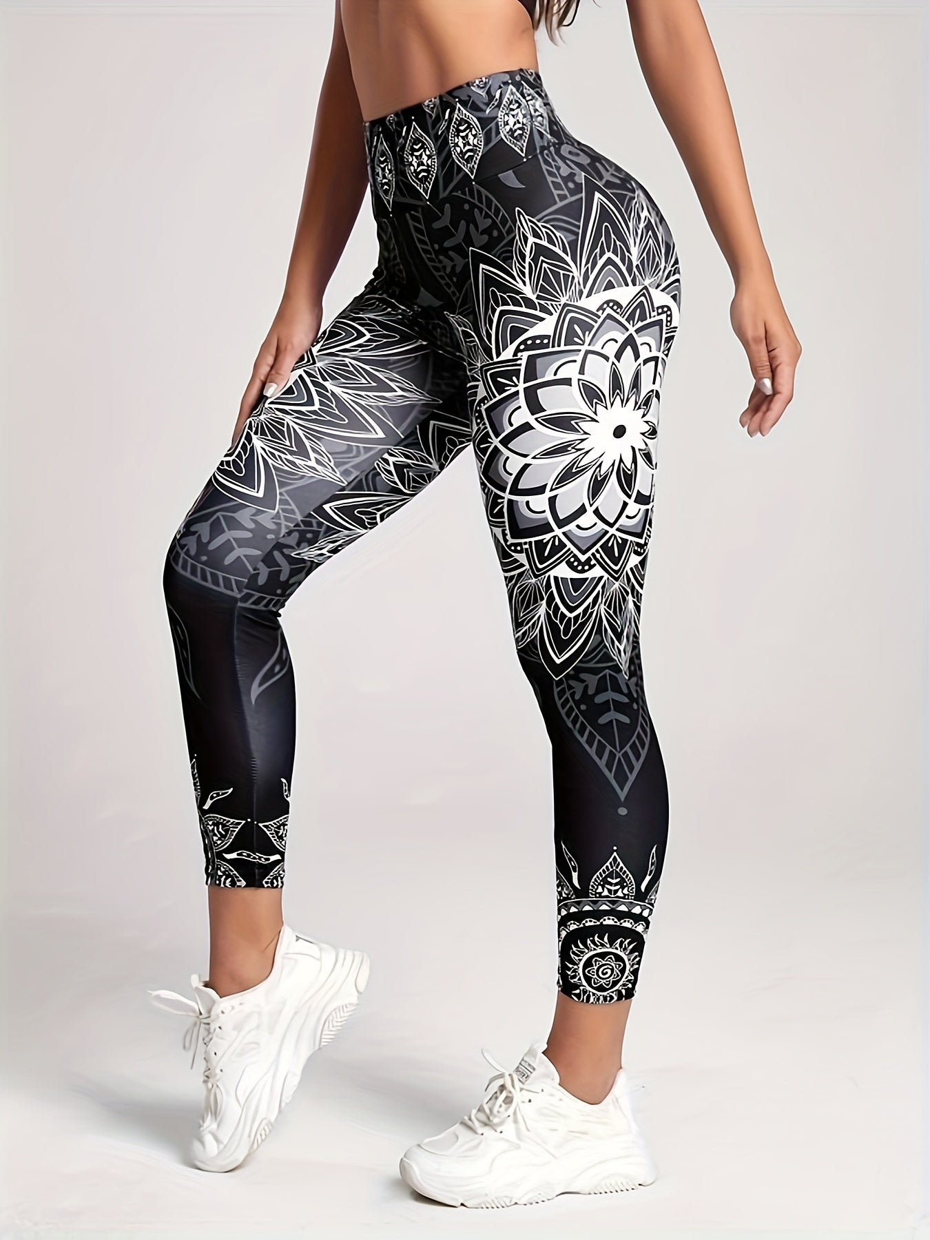 Checkerboard Pattern High Waist Yoga Leggings Fitness Pants