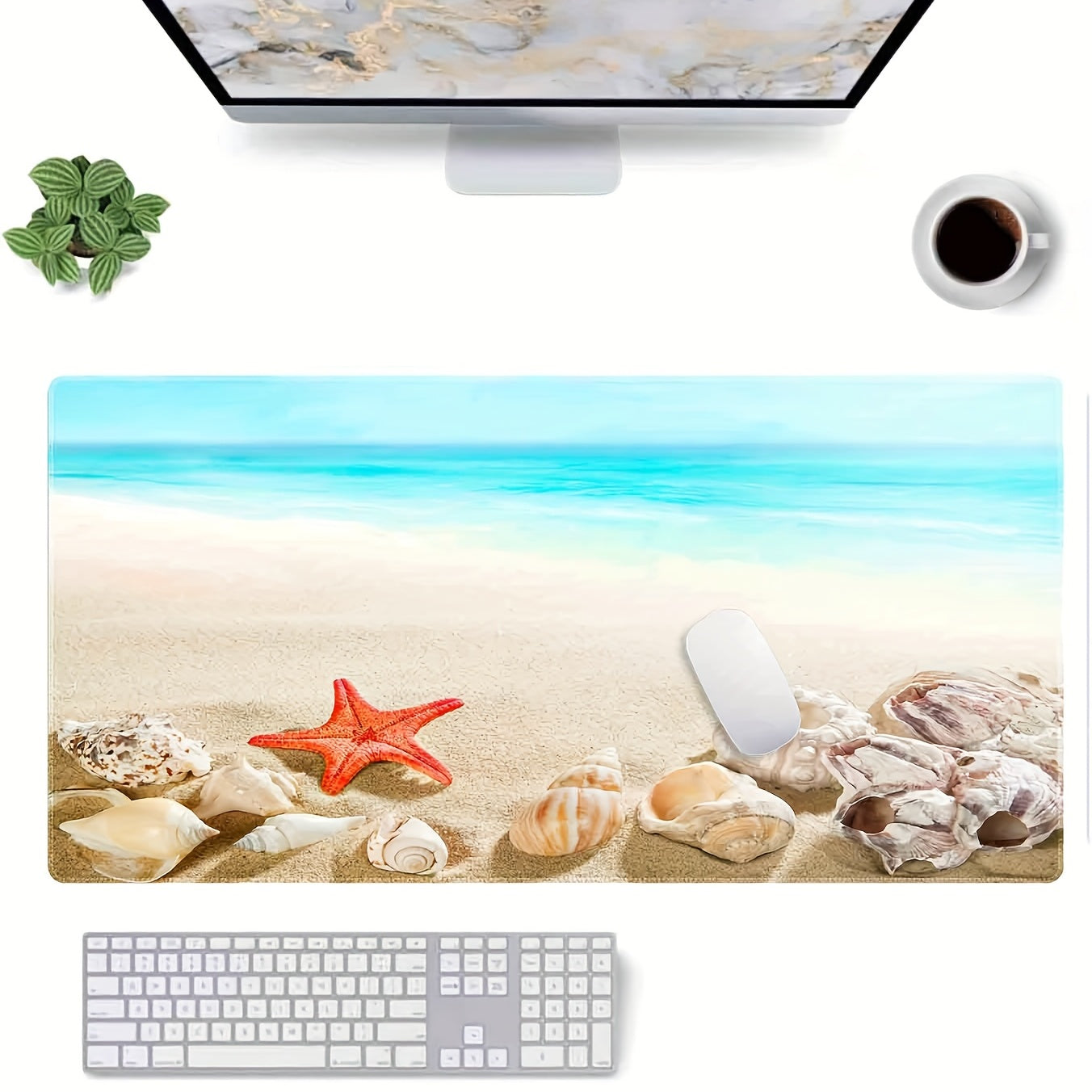 Summer Beach And Starfish Mouse Pad XXL Large 80.01x39.88 cm