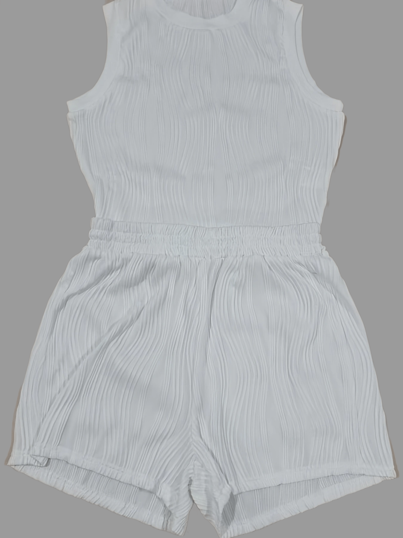 Sleeveless Mock Neck Tank Top & Shorts Set