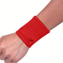 Sports Wristband with Zipper Pocket for Running Gym Workouts