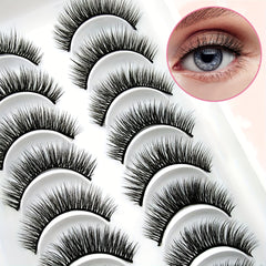 10 Pairs Fluffy Cross Thick Faux Mink False Eyelashes