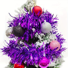 3pcs Christmas Decor Set: Wreath, Tree, Tinsel Garland, Flocked & Foil
