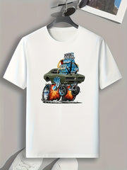 Ablaze Car Print Men's Graphic T shirt for Summer