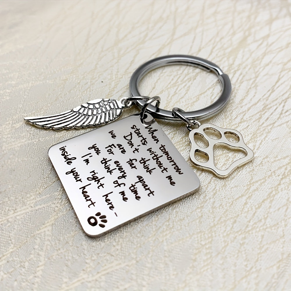 Pet Memorial Keychain - Sympathy Accessories for Beloved Dog or Cat