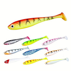 7pcs Soft T Tail Fishing Lures Silicone Artificial Bionic Swimming Bait