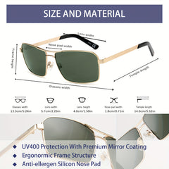VIVIENFANG Retro Aviator Sunglasses For Men UV Protection