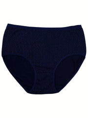 4 Pack Plus Size Pin Dot Print High Stretch Soft Comfort Underwear Set