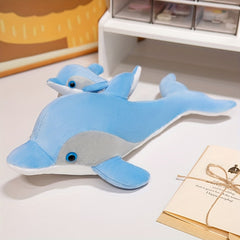 2 Pack Mother and Baby Dolphin Plush Toy Set - Parent Child Gift