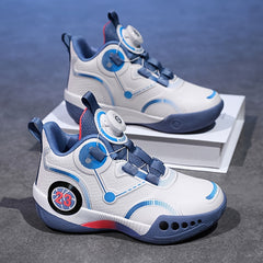 Boys' Rotating Buckle Basketball Shoes Non Slip Sneakers