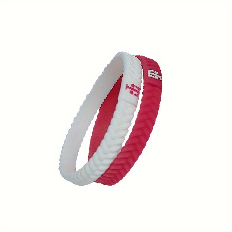 2pcs Sports Silicone Bracelets With Letters