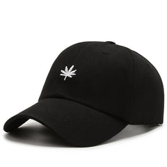 Stylish Leaf Embroidered Curved Brim Baseball Cap Men Women