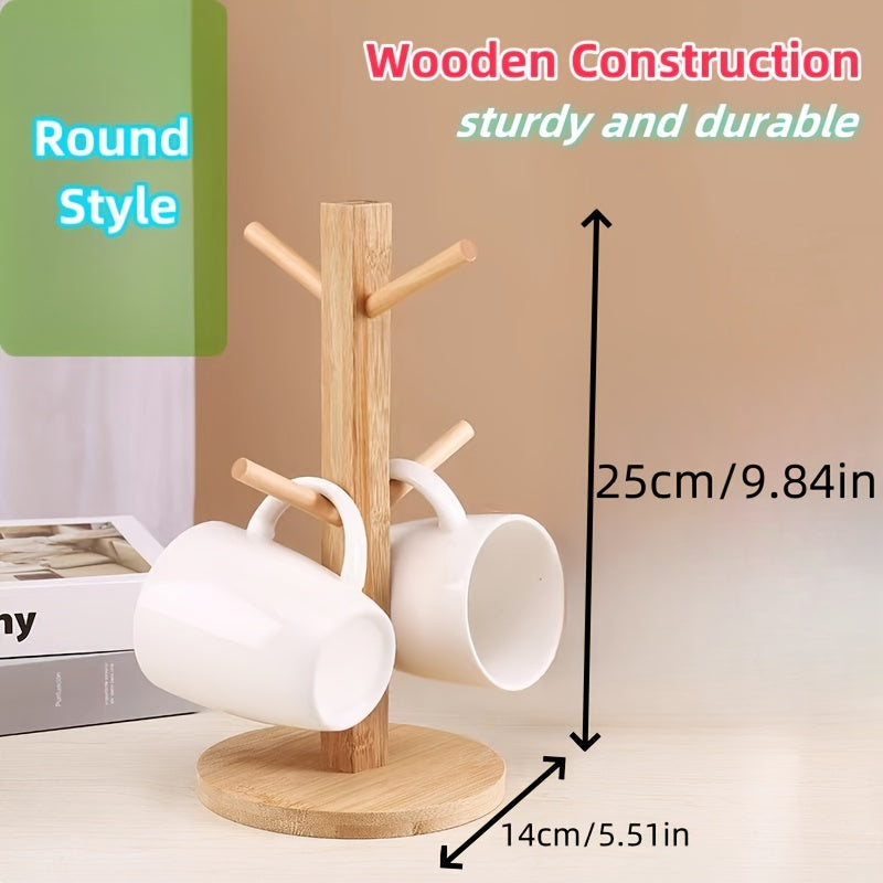 Wooden Tree Shaped Mug Holder Kitchen Storage Rack