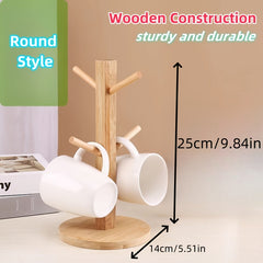 Wooden Tree Shaped Mug Holder Kitchen Storage Rack