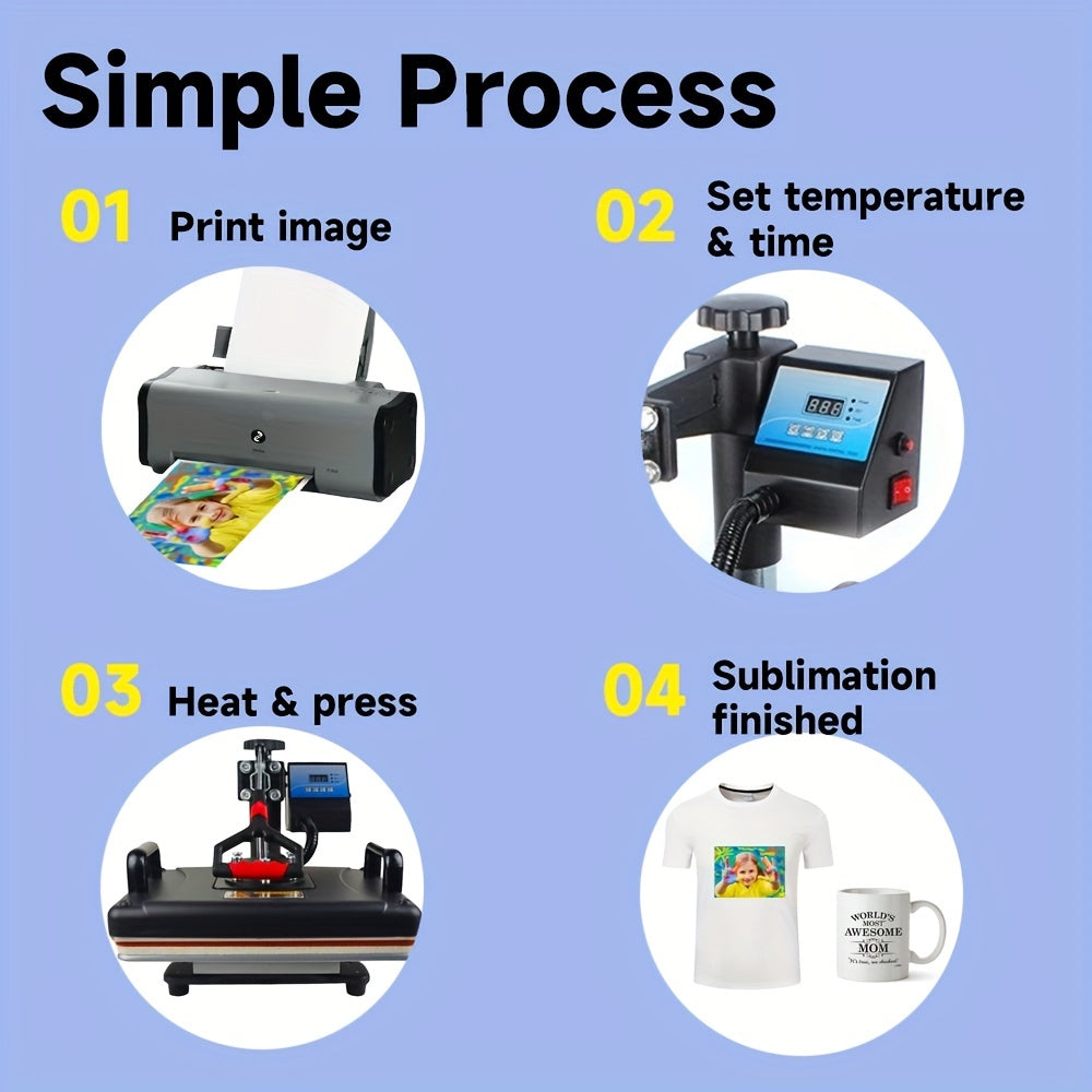 Sublimation Paper A4 Easy Transfer DIY Print T shirts Mugs Phone Cases