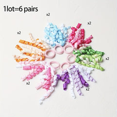 Grosgrain Ribbon Roll Rubber Band Bows Hair Accessory for Girls Children
