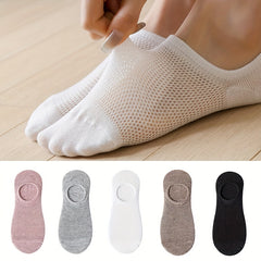 5 Pairs Mesh Low Cut Ankle Socks Breathable Lightweight Women's Stockings
