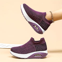 Women's Breathable Knit Slip-On Sneakers with Air Cushion